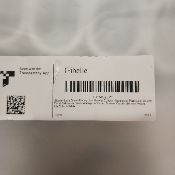 Gibelle Sage Green Shower Curtain - Picture 4 of 4